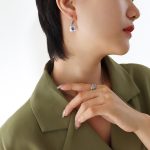 color: F032-Steel Color Purple Zircon Earrings