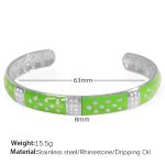 color: SZ192GNS Green Enamel Silver Bangle