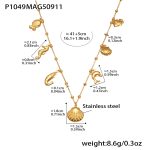 color: P1049-Gold Necklace 40+5cm