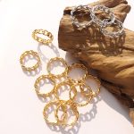 New Summer Golden Geometric Men's and Women's Laid-Back Ring Cold Stainless Steel Ring