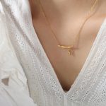 color: P1761-Gold Necklace -40+5cm