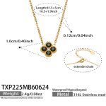 color: TXP225-Black Zircon Gold Necklace -41.5+5cm