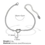 color: SL100 White Rhinestone J Steel Color Bracelet SL100SJ