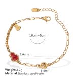 color: SL151RDG Red Resin Gold Bracelet