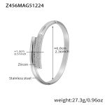 color: Z456-Steel Color White Zircon Bangle