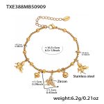 color: TXE388-Gold diy Bracelet 16+5cm
