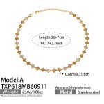 color: TXP618-A Style Champagne Zircon Gold Necklace -36+7cm
