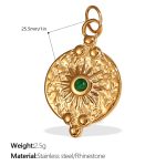 color: PJ516GNG Green Rhinestone Gold Pendant