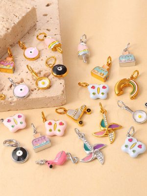 Exquisite Ice Cream Devil Eye Car Pendant Stainless Steel DIY New Accessories Cute Accessories