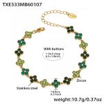 color: TXE533-Green Color Zircon Bracelet 16.5+5cm