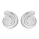 color: Rotating Pattern Spiral Pattern Earrings Steel Color