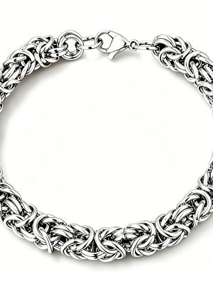 Vintage Weave Stainless Steel Men's Bracelet Hip Hop Personality Simple Student Bracelet Lantern Chain Handmade Chain