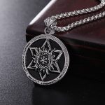 2026 Stainless Steel Necklace Personalized Retro Disc Six-Pointed Star Long Men's Pendant Accessories Hip Hop