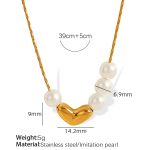 color: XL278 White Bead Gold Necklace