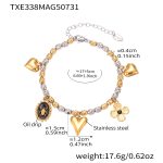 color: TXE338-Gold Heart Bracelet 16+5cm