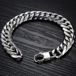 color: 6mm Wide Square Buckle / size: 17cm Bracelet Stainless Steel