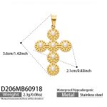 color: D206-White Pearl Cross Gold Pendant