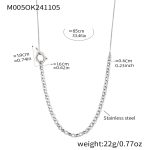 color: M005-Steel Color Sweater Chain -80cm