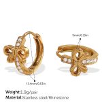 color: EH1156WEG White Rhinestone Small Hoop Earrings