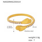 color: A020-Gold Zircon Ring / size: US 7
