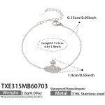 color: TXE315-Zircon Planet Steel Color Bracelet -17+5cm