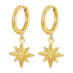 color: 2.5*12 Welded Ring Eight-pointed Star Gold Ear Cuff