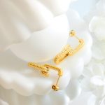 Lattice New Stainless Steel Gold-Plated Hook Geometric Personalized Earrings U-Shaped Stitching Ear Rings