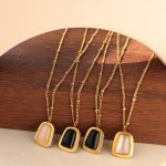 French Accessories Summer Light Luxury Opal Pendant Necklace Earrings Women's Jewelry Set