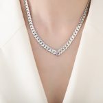 color: P1501-Steel Color Rose Red Zircon Necklace