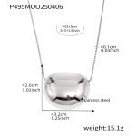 color: P495-Large Steel Color Necklace 61+5cm