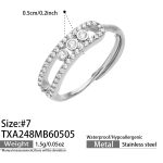 color: TXA248-Steel Color Zircon Ring -Size 7