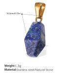 color: PJ470NBG Navy Gold Stone Pendant
