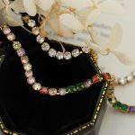 Popular Light Luxury Non-Fading Colorful Rhinestone Zircon Bracelet Personality All-Match Jewelry Ornament Women