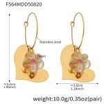 color: F564-White Resin Heart Earrings