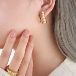 color: F923-Gold-Green Earrings