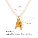 color: XL153 Freshwater Pearl Gold Necklace