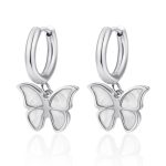color: Shell Butterfly Earrings Steel Color
