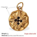color: PJ487BKG Black Rhinestone Gold Pendant