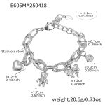 color: E605-Steel Color DIY Multi-charm Bracelet 16+4cm
