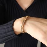 color: E358-Champagne Zircon Bracelet -15+5cm