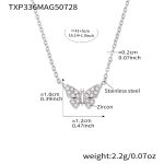 color: TXP336-Steel Color Butterfly Necklace 40+5cm