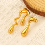 Stud Earrings Women's Personalized Simple Long High-Grade Stainless Steel Irregular Plating Ornament