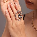 color: A683-Steel Color Irregular Shape Ring / size: US 7