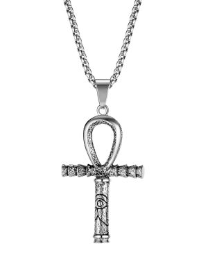 New Stainless Steel Cross Shelf Pendant Necklace Vintage Item Truncheon Men's Pendant