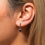 color: F1667-Gold Blue Zircon Earrings