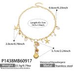 color: P1438-Shell Gold Necklace -43+5cm