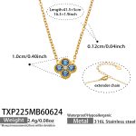 color: TXP225-Blue Color Zircon Gold Necklace -41.5+5cm