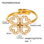 color: TXA296-Gold 5A Zircon Ring -Size 7