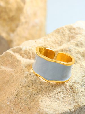 Non-Fading French Ring Enamel Dripping Ring Personalized Opening Design Advanced