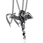 color: Flame Dragon Black Rhinestone + Stainless Steel Chain